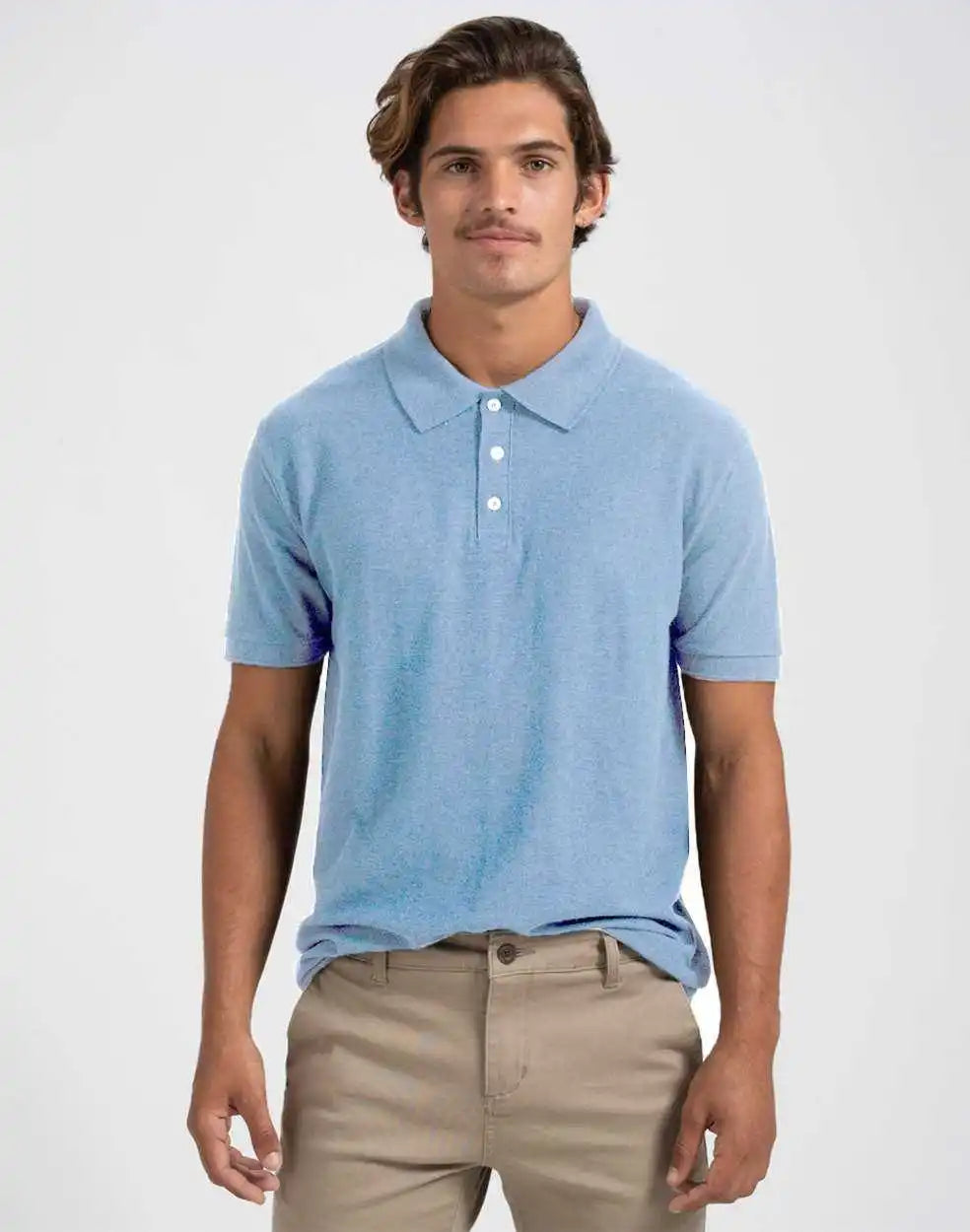 Tultex 400 Unisex 50 Sport Polo Heather Light Blue