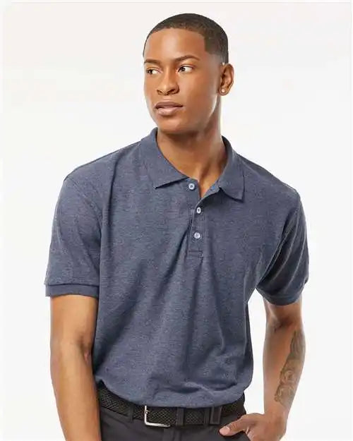 Tultex 400m 50/50 Sport Pique Polo - 400 - Heather Navy