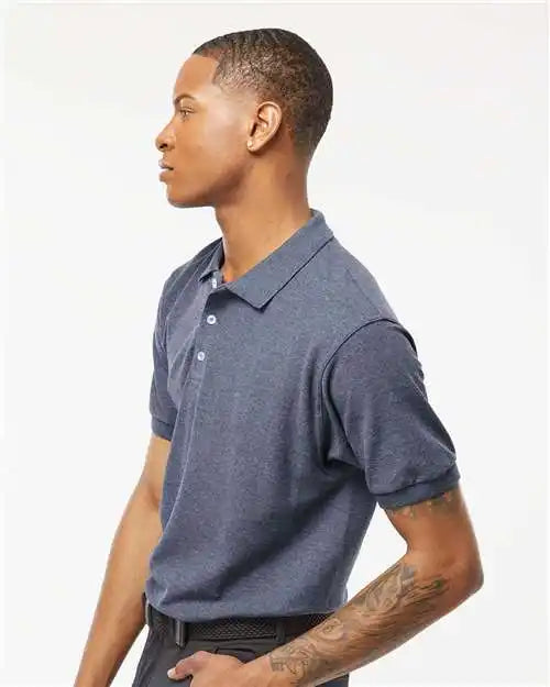 Tultex 400m 50/50 Sport Pique Polo - 400 - Heather Navy