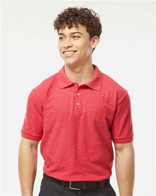 Tultex 400m 50/50 Sport Pique Polo - 400 - Heather Red