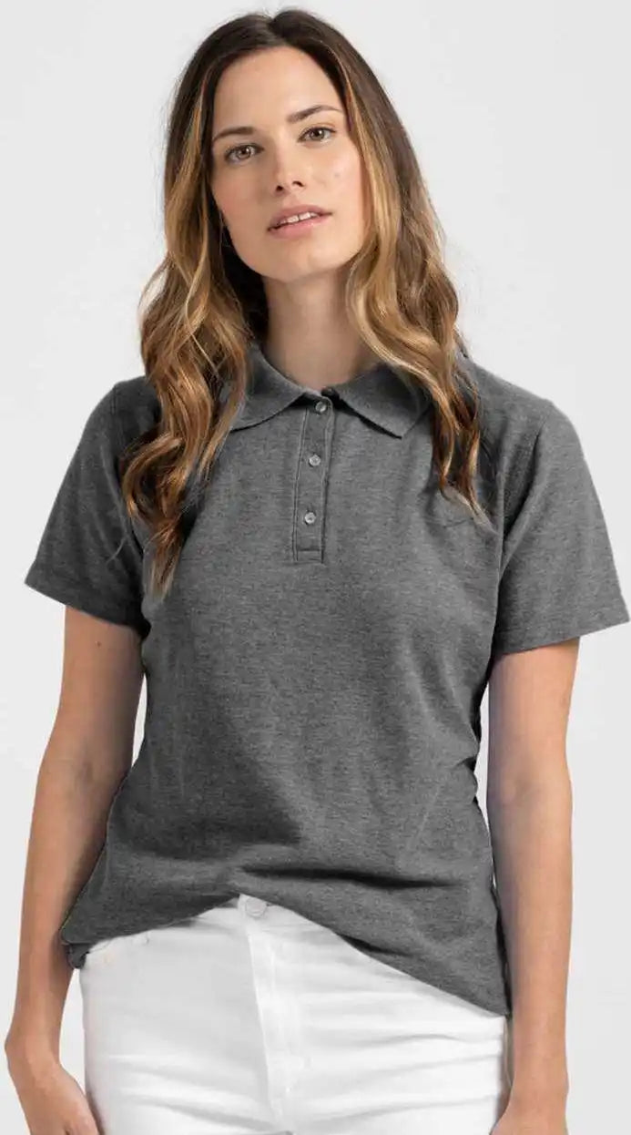 Tultex 401 Women’s 50 Sport Polo Heather Charcoal