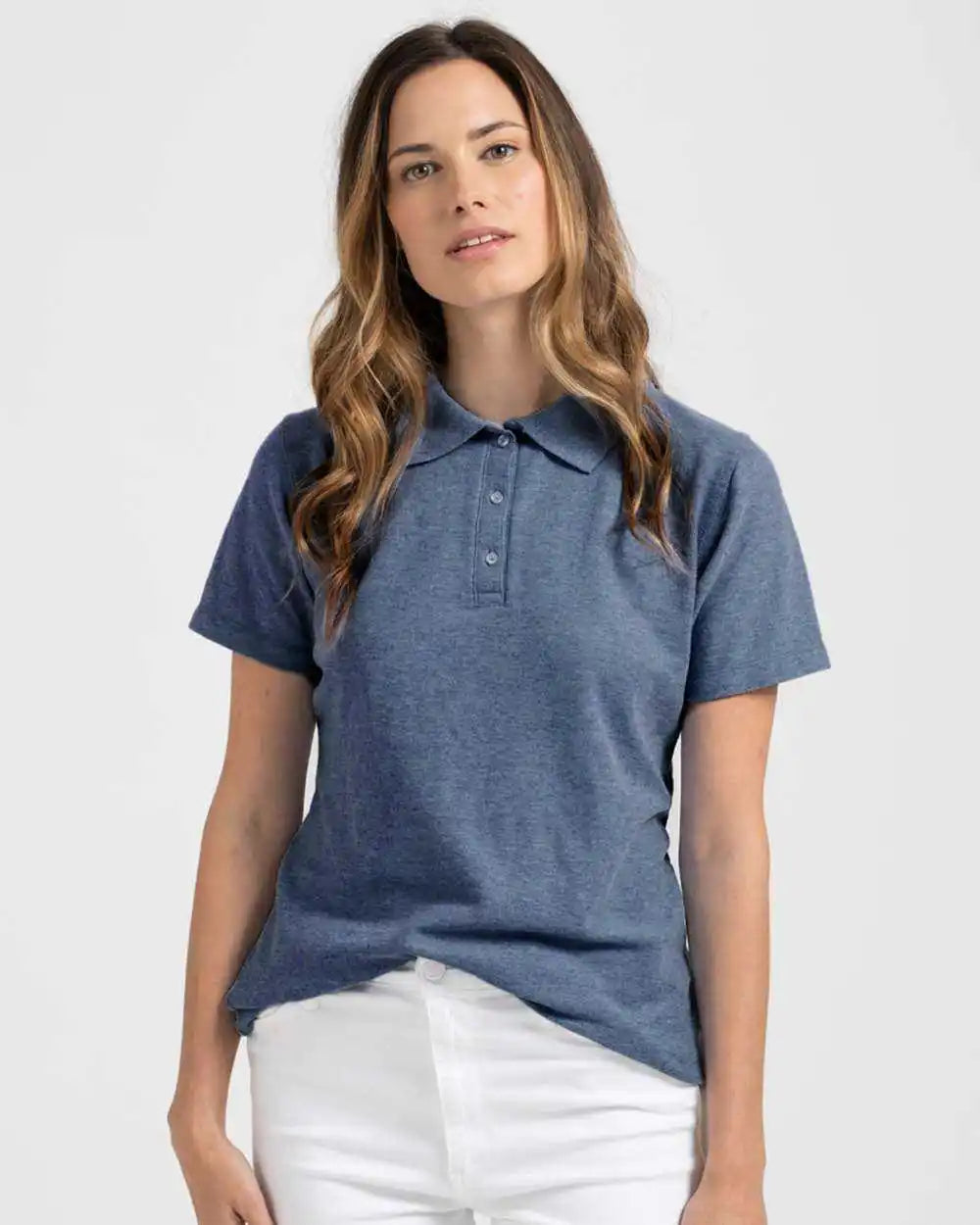 Tultex 401 Women’s 50 Sport Polo - Heather Navy