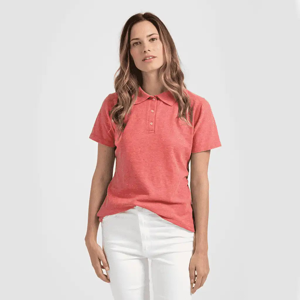 Tultex 401 Women’s 50 Sport Polo - Heather Red