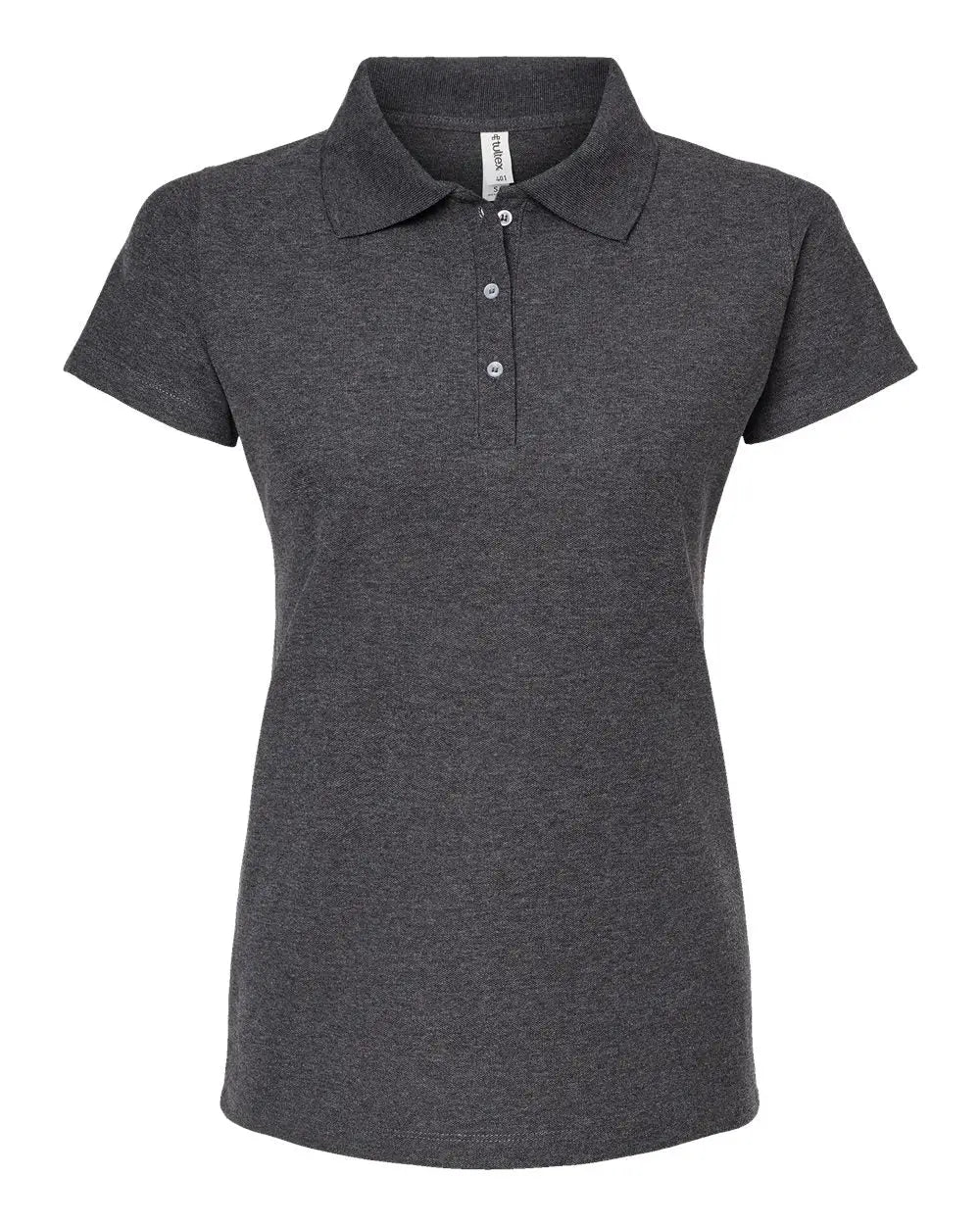 Tultex 401m Women’s 50/50 Sport Pique Polo - 401 - Heather Charcoal - Ladies s