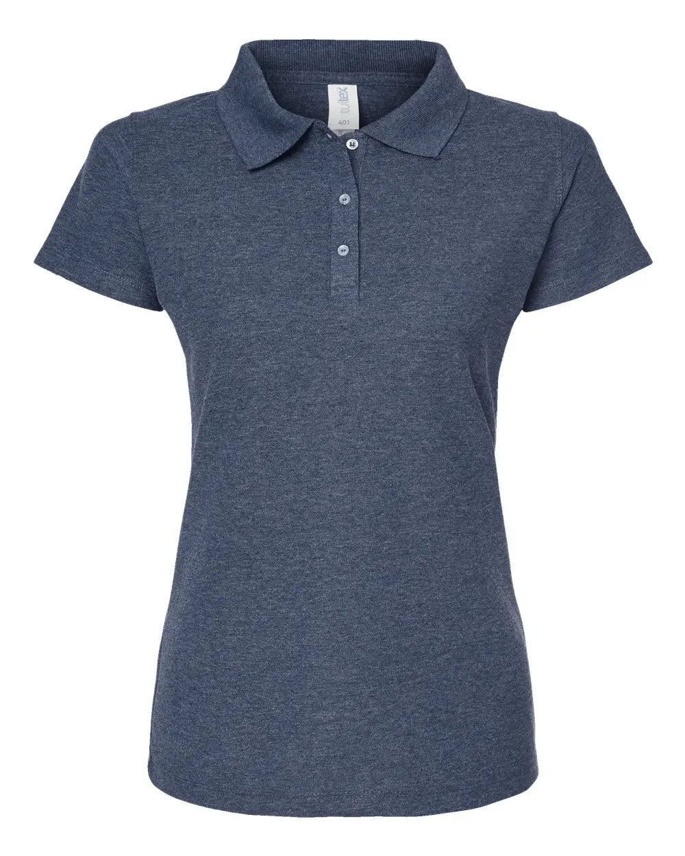 Tultex 401m Women’s 50/50 Sport Pique Polo - 401 - Heather Navy - Ladies s