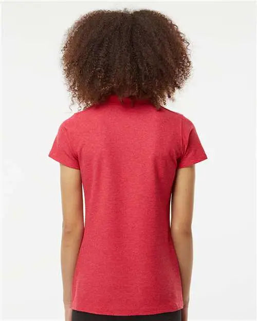 Tultex 401m Women’s 50/50 Sport Pique Polo - 401 - Heather Red