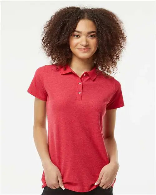 Tultex 401m Women’s 50/50 Sport Pique Polo - 401 - Heather Red
