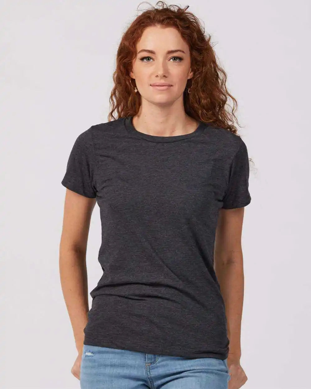 Tultex 542 Women’s Premium Cotton Blend T-shirt - Black Heather