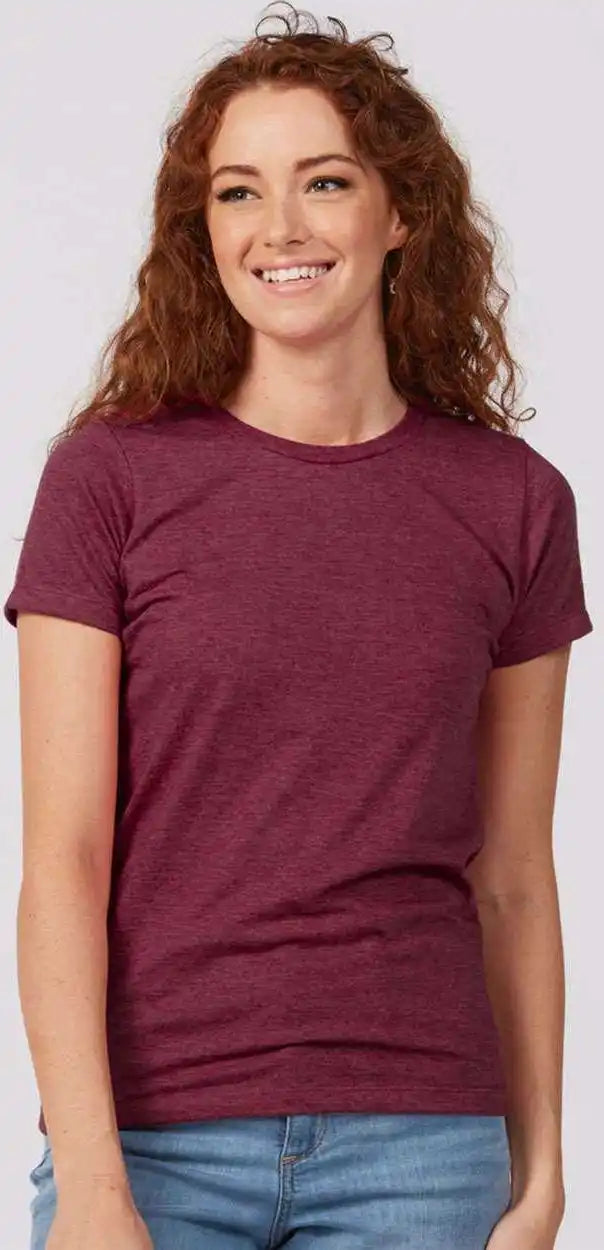 Tultex 542 Women’s Premium Cotton Blend T-shirt - Burgundy Heather
