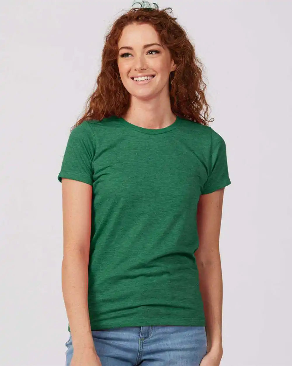 Tultex 542 Women’s Premium Cotton Blend T-shirt - Kelly Heather