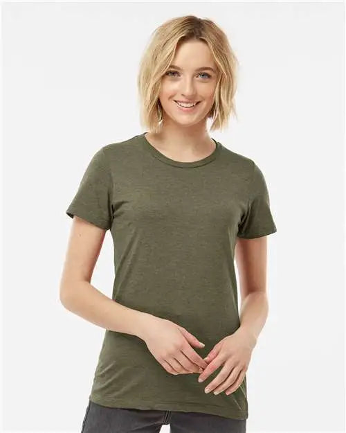 Tultex 542 Women’s Premium Cotton Blend T-shirt - Olive Heather