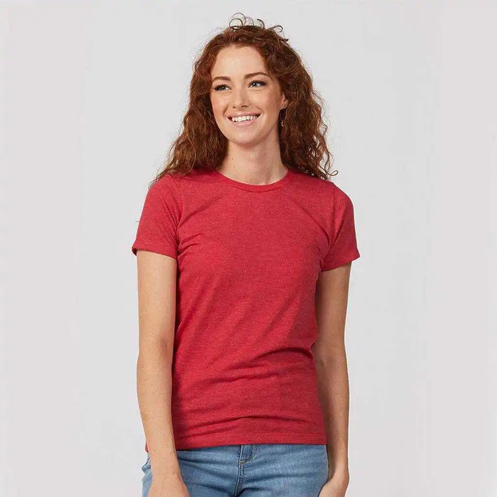 Tultex 542 Women’s Premium Cotton Blend T-shirt - Red Heather