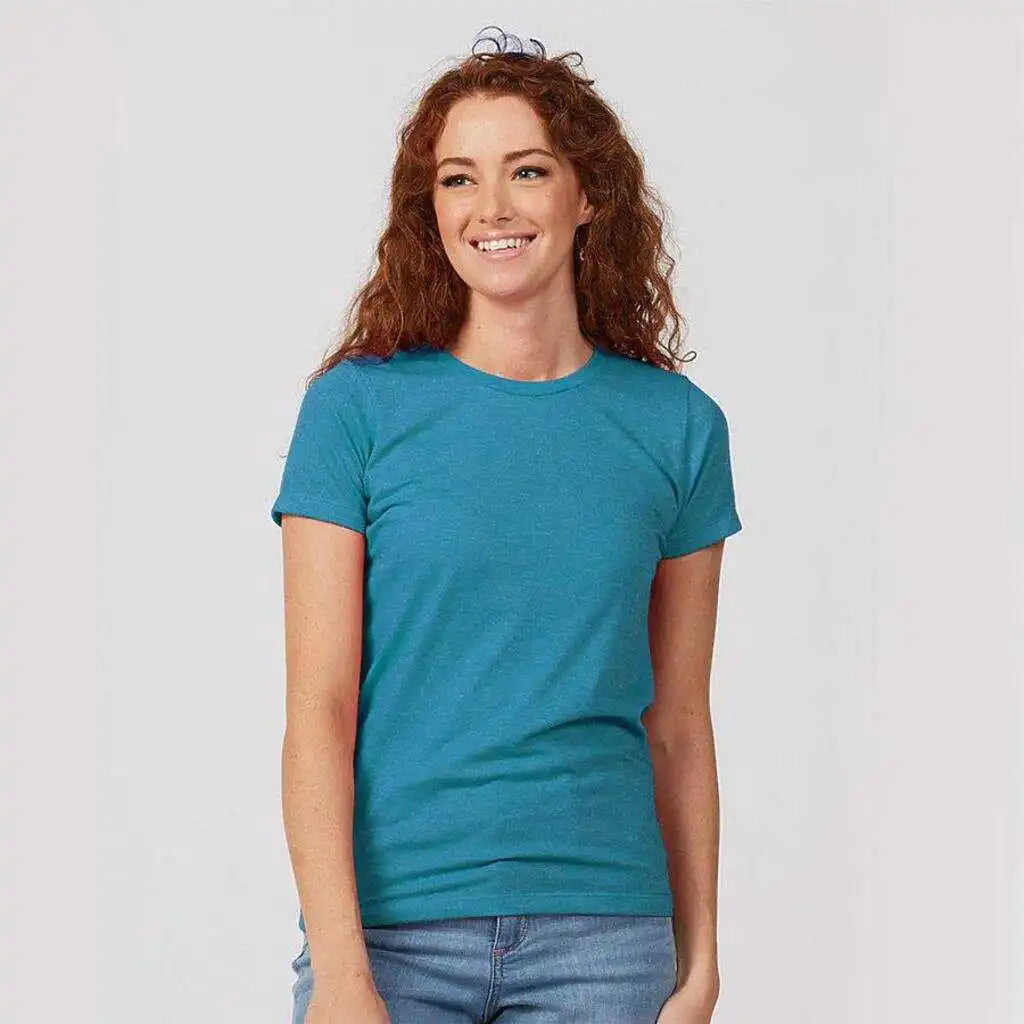 Tultex 542 Women’s Premium Cotton Blend T-shirt - Turquoise Heather