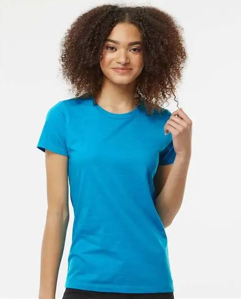 Tultex 542 Women’s Premium Cotton Blend T-shirt - Turquoise Heather