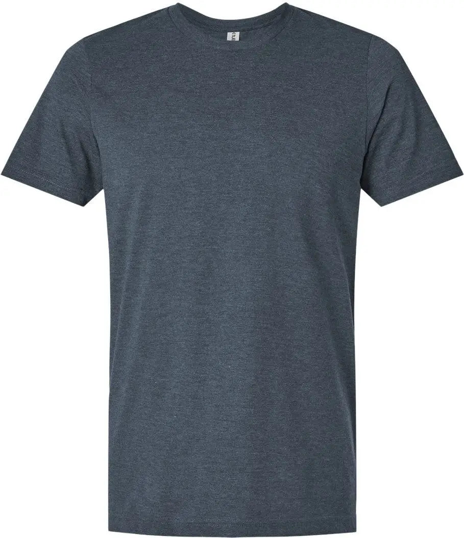 Tultex 602cvc Combed Cvc T-shirt - Heather Navy Blue - Adult Xs