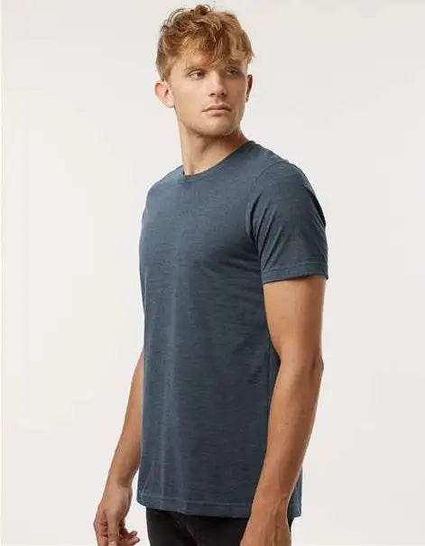 Tultex 602cvc Combed Cvc T-shirt - Heather Navy Blue