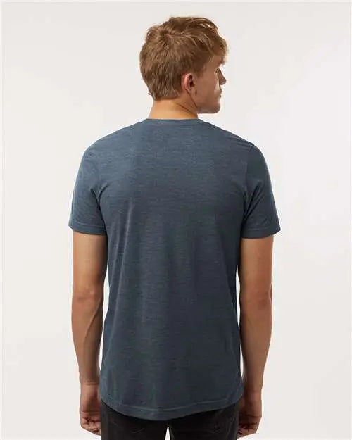 Tultex 602cvc Combed Cvc T-shirt - Heather Navy Blue
