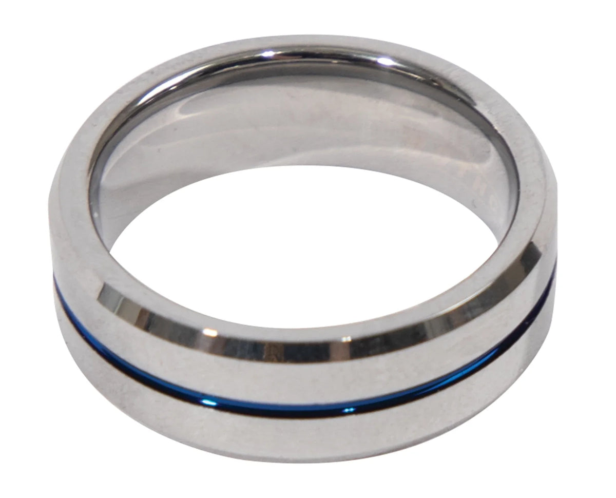 Tungsten Carbide Thin Blue Line Ring