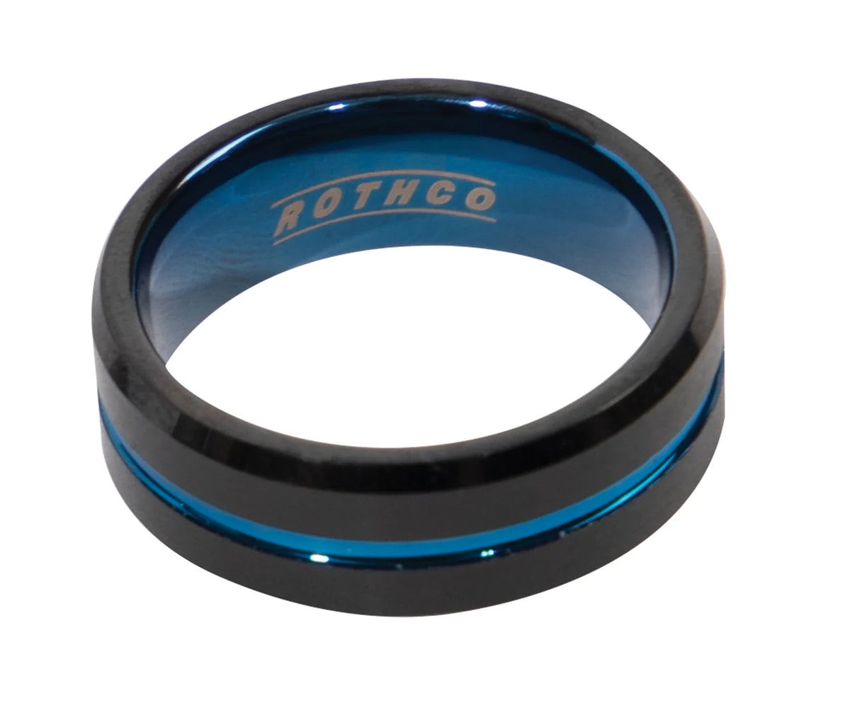 Tungsten Carbide Thin Blue Line Ring