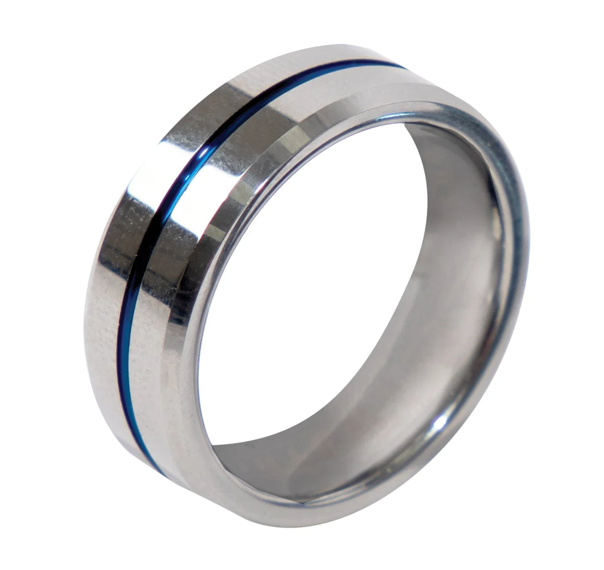Tungsten Carbide Thin Blue Line Ring