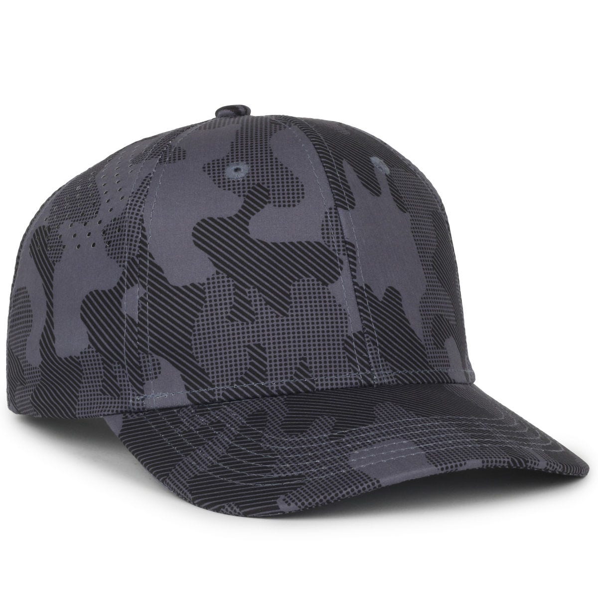 Legendary Headwear TUNNELS Perforated Structured Snapback Cap - Camo Black