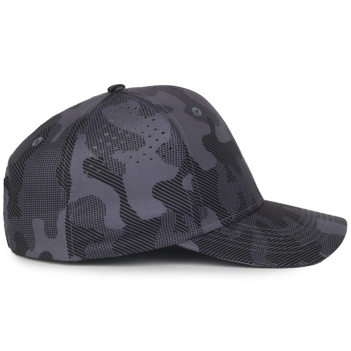 Legendary Headwear TUNNELS Perforated Structured Snapback Cap - Camo Black