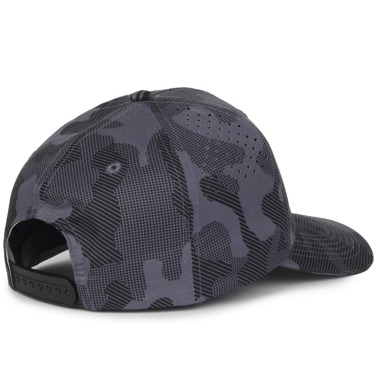Legendary Headwear TUNNELS Perforated Structured Snapback Cap - Camo Black