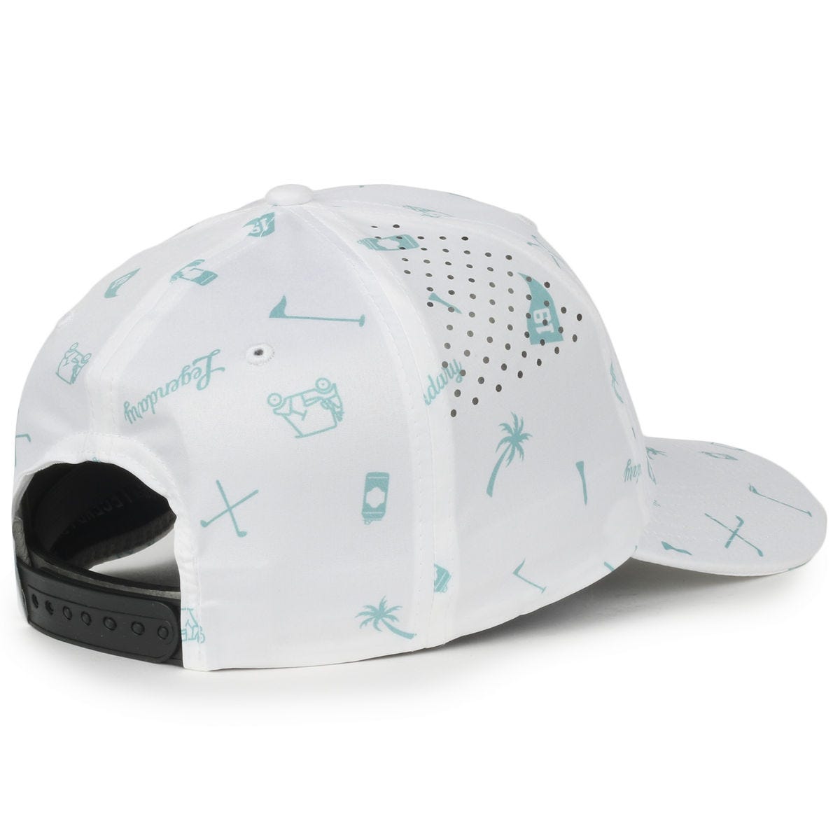 Legendary Headwear TUNNELS Perforated Structured Snapback Cap - Party White