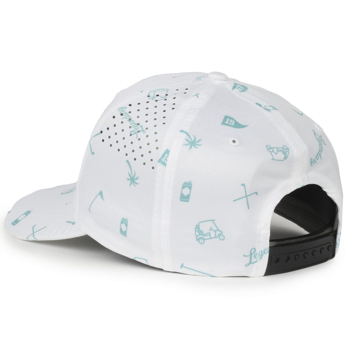 Legendary Headwear TUNNELS Perforated Structured Snapback Cap - Party White