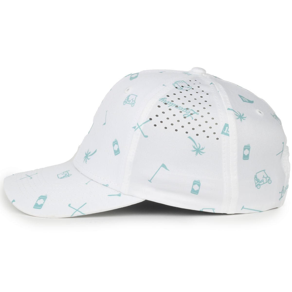 Legendary Headwear TUNNELS Perforated Structured Snapback Cap - Party White