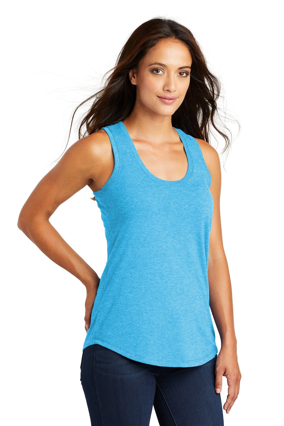 Turquoise Frst District Women's Perfect Tri Racerback Tank. DM138L