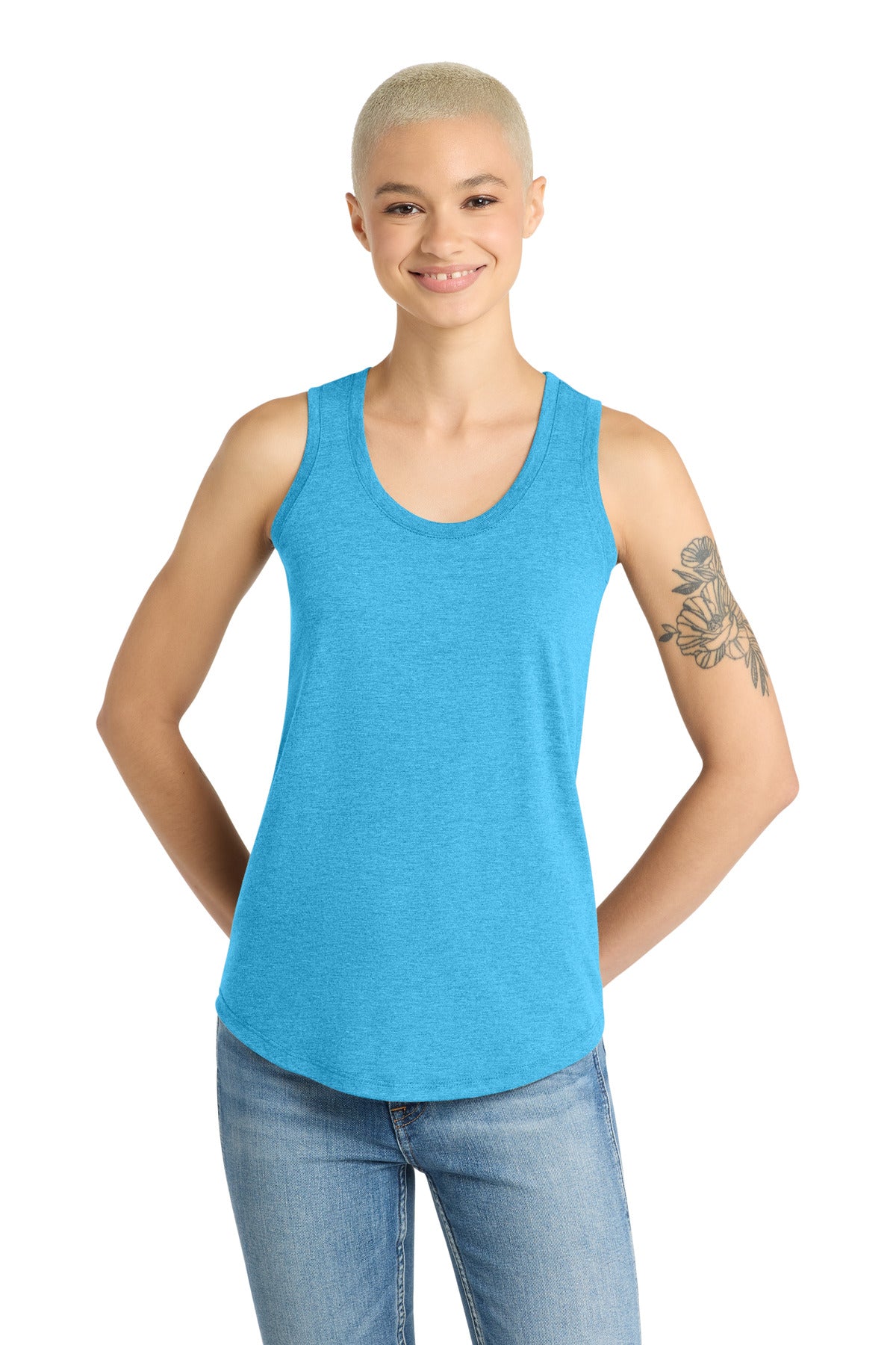 Turquoise Frst District Women's Perfect Tri Racerback Tank. DM138L