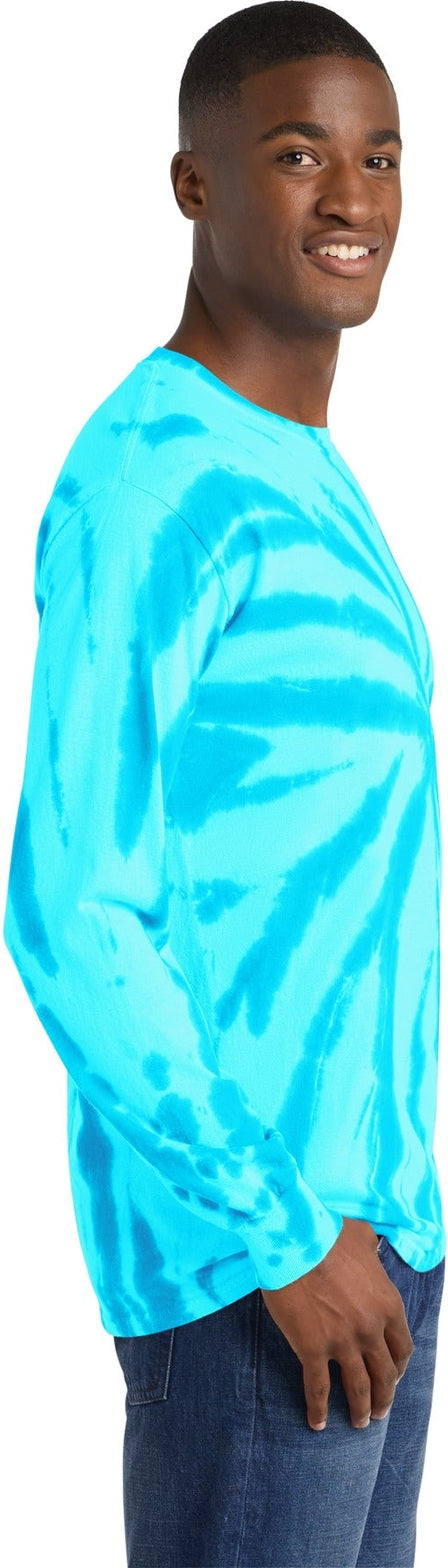 Turquoise Port & Co Tie-Dye Long Sleeve Tee. PC147LS