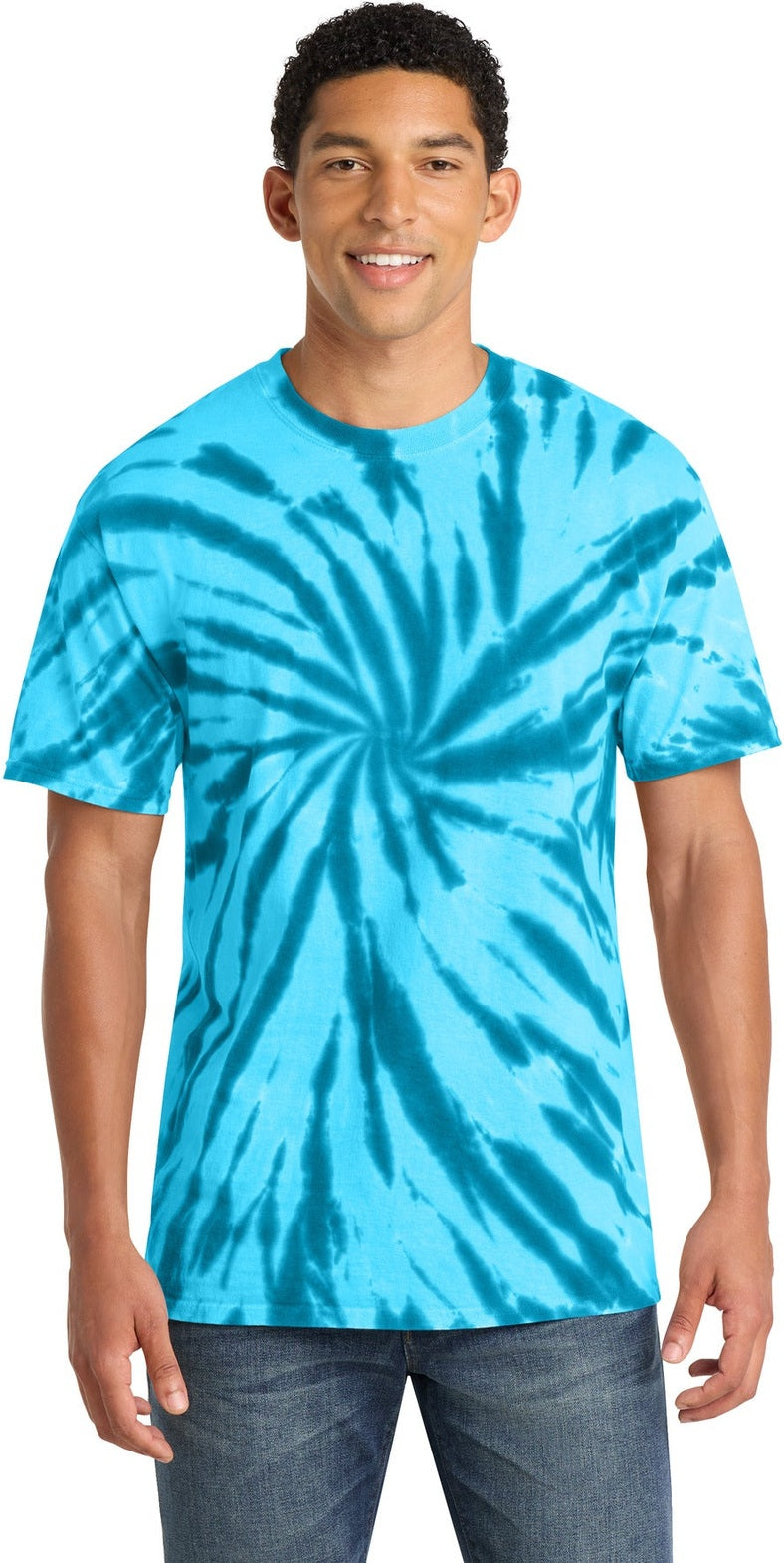 Turquoise Port & Co Tie-Dye Tee. PC147