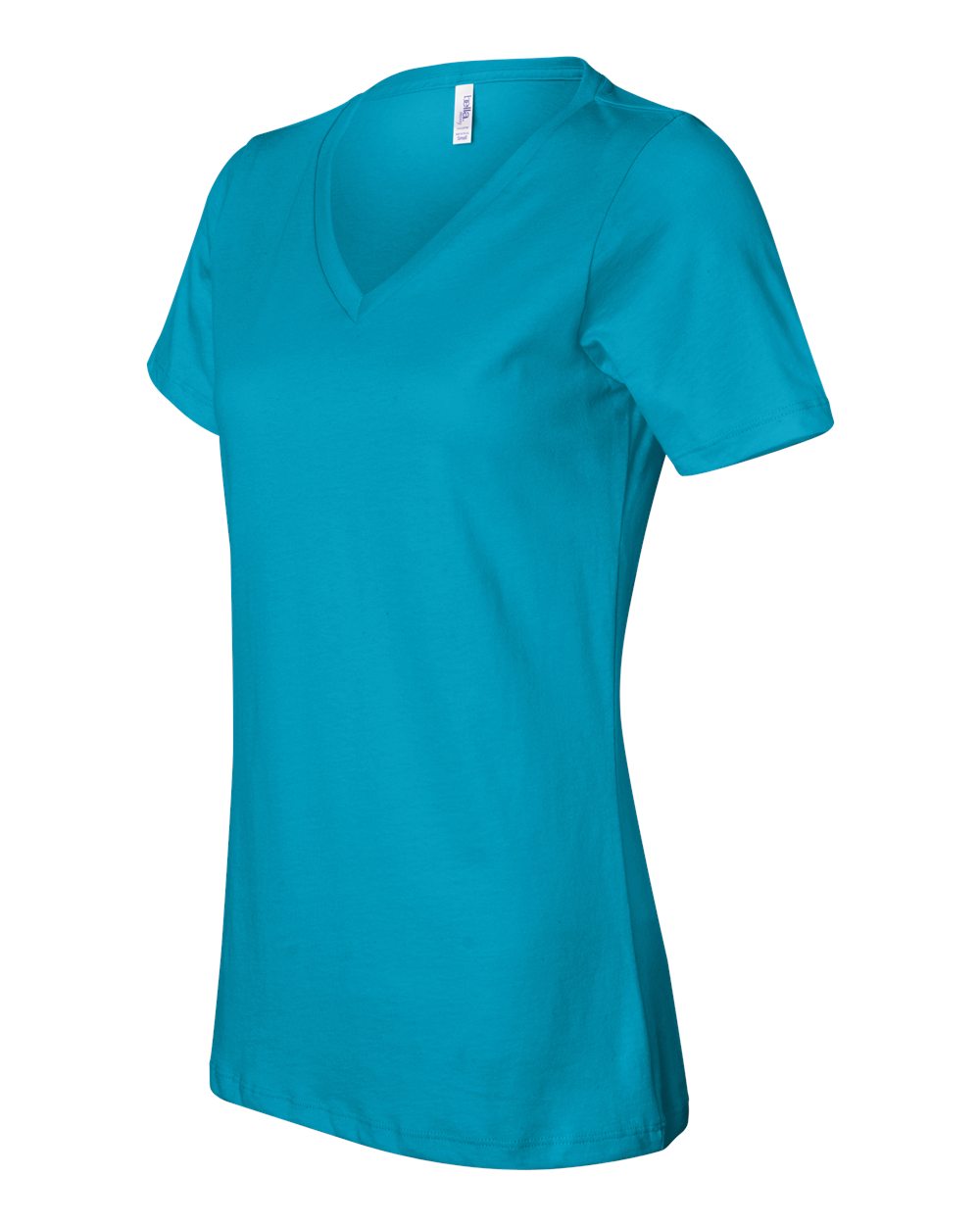 Turquoise Women’s Relaxed Jersey V-Neck Tee - 6405