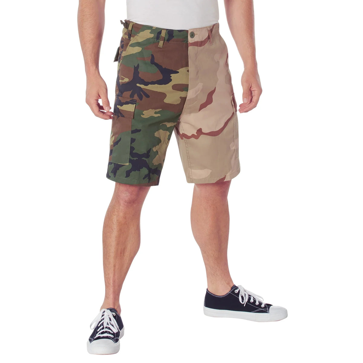 Two-tone Camo Bdu Short - Woodland / Tri-color / s