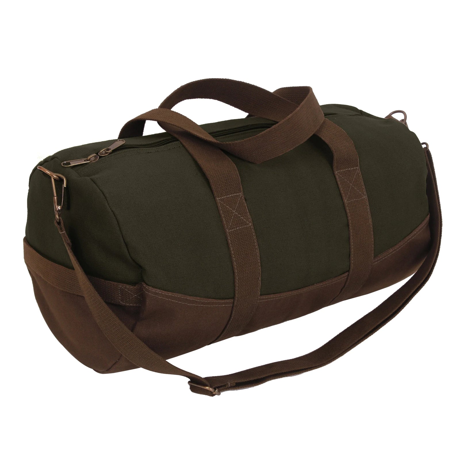 Two-tone Canvas Duffle Bag with Brown Bottom