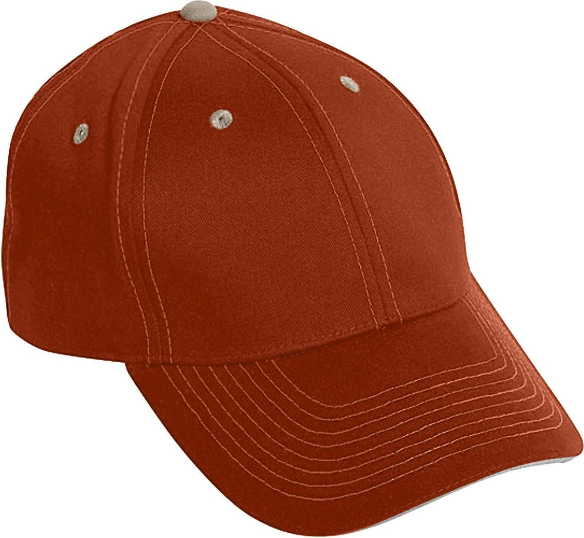 Txburntorange/Khaki 6 Panel Contrast Stitching Brushed Cotton Sandwich  grouped