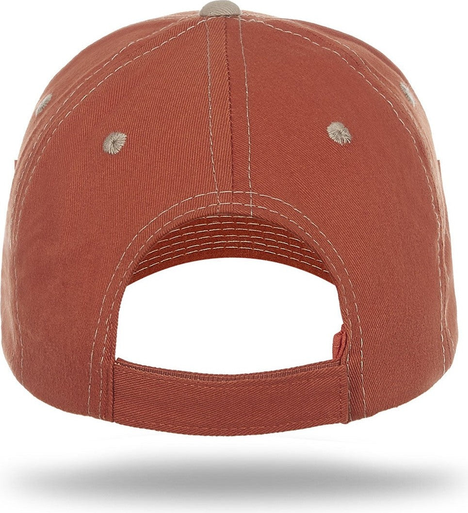 Txburntorange/Khaki 6 Panel Contrast Stitching Brushed Cotton Sandwich