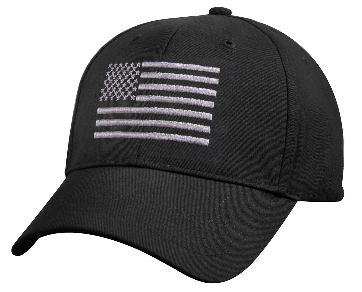 U.s. Flag Low Profile Cap - Black / Silver