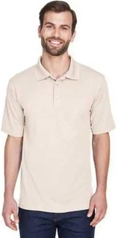 Ultraclub 8210 Men’s Cool & Dry Meshpique Polo - Stone