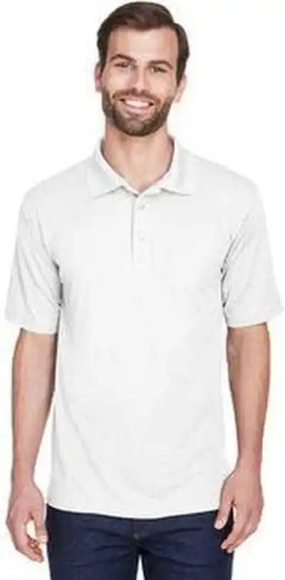 Ultraclub 8210 Men’s Cool &amp; Dry Meshpique Polo - White