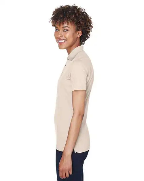 Ultraclub 8210l Women’s Cool &amp; Dry Mesh Piqué Polo - Stone