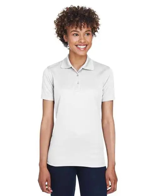 Ultraclub 8210l Women’s Cool &amp; Dry Mesh Piqué Polo - White