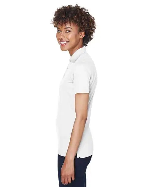 Ultraclub 8210l Women’s Cool &amp; Dry Mesh Piqué Polo - White