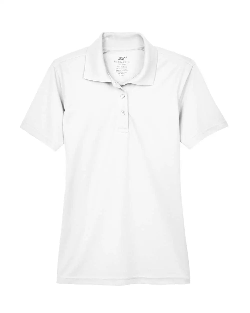 Ultraclub 8210l Women’s Cool & Dry Mesh Piqué Polo - White
