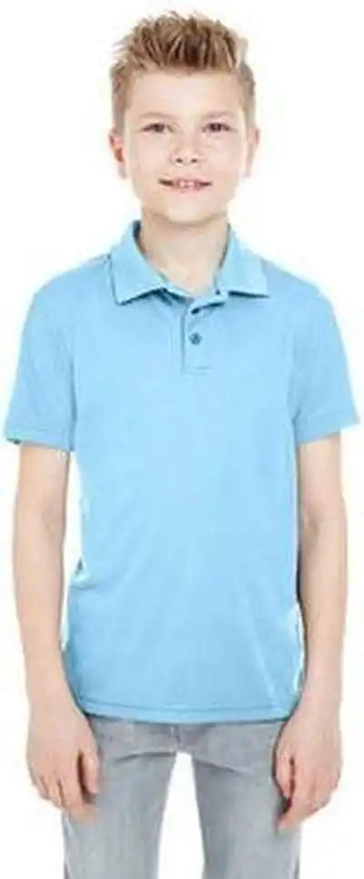 Ultraclub 8210y Youth Cool &amp; Dry Mesh Piqupolo Columbia Blue