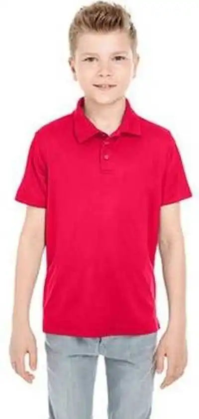 Ultraclub 8210y Youth Cool &amp; Dry Mesh Piqupolo - Red