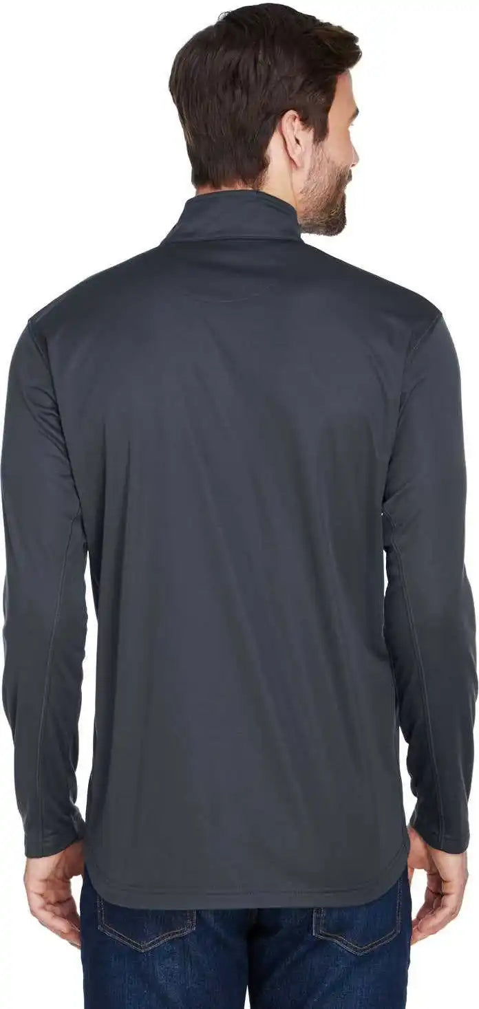 Ultraclub 8230 Men’s Cool &amp; Dry Sport Quarter-zip Pullover - Black