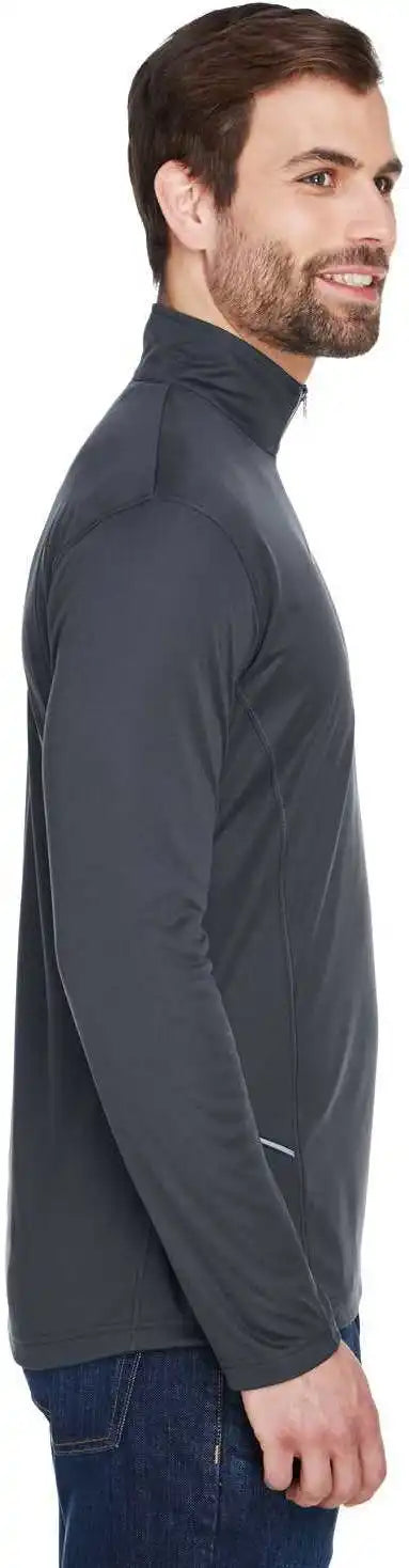 Ultraclub 8230 Men’s Cool &amp; Dry Sport Quarter-zip Pullover - Black
